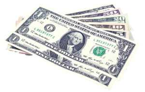 dollar pile of security deposit back