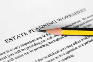 Estate planning worksheet for writing a will